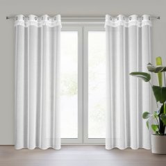 Hotová záclona KIRA s třásněmi v horní části s kruhy