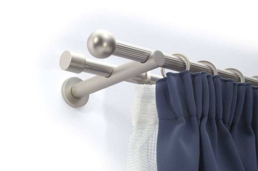 Držák modern dvojitý mat chrom