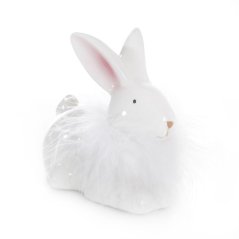 Keramický zajíc s peřím Keramický zajíc s peřím