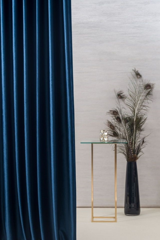 Dekorační látka Velluto metráž - Barva: indigo