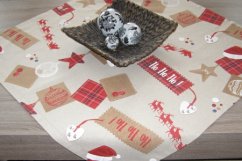 Vánoční látka červené vzory