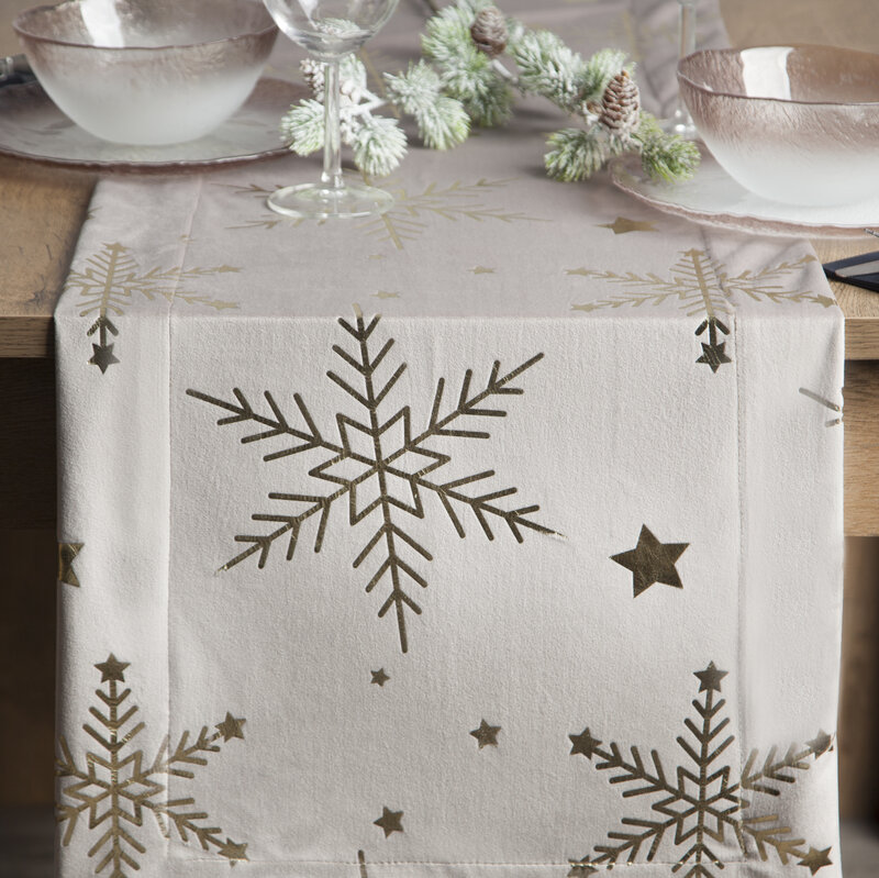 Vánoční ubrus běhoun - Barva: Bílá