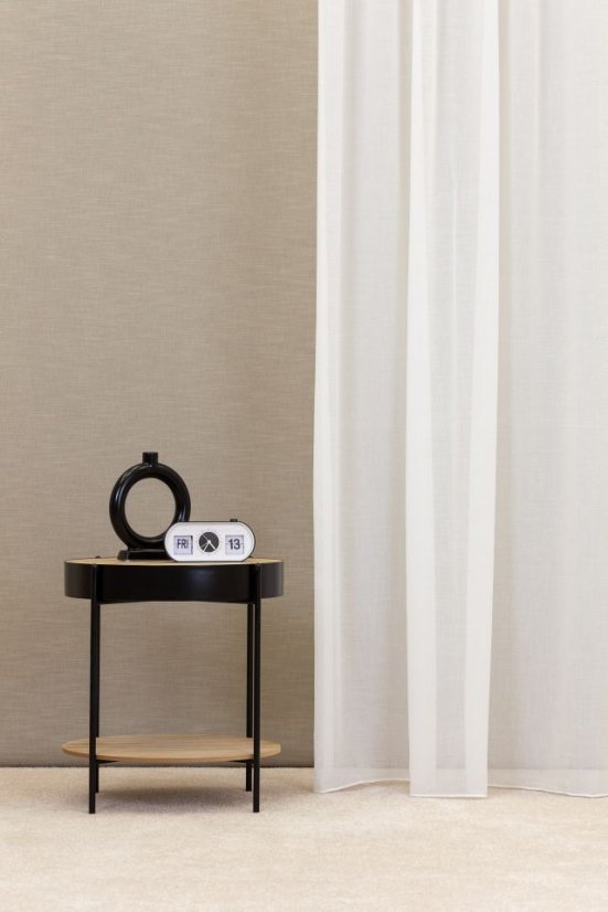 Záclona přírodního lněného vzhledu Magda na míru - Barva: Krémová