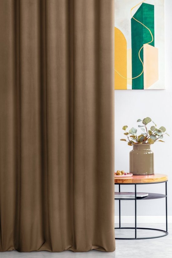 Dekorační látka samet Sibel šířka 300cm hnědá