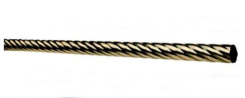 Tyč kovová Twisted průměr 19mm - Barva: satin nickel, délka: 240cm