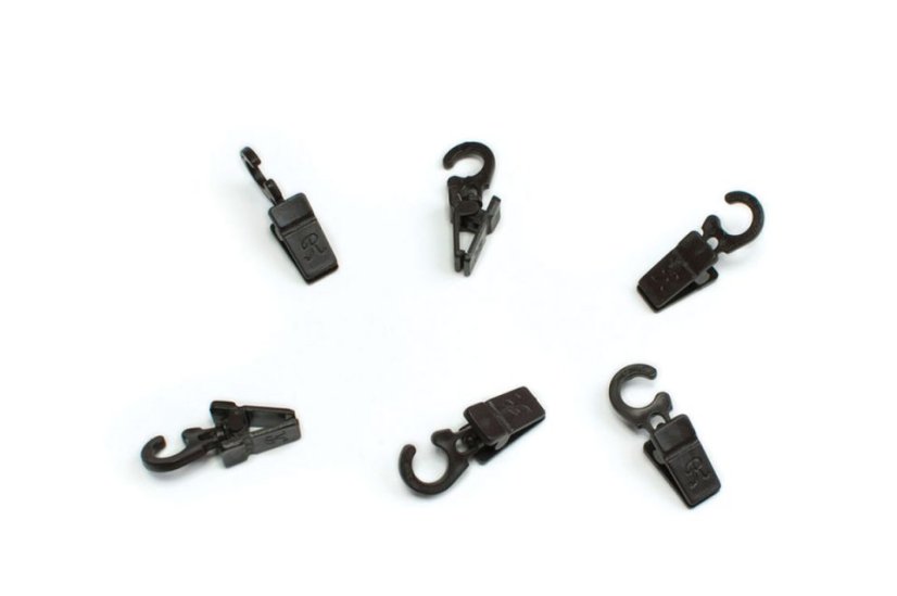 Žabky plastové s háčkem k dřev. garnýžím 20ks - Barva: třešeň