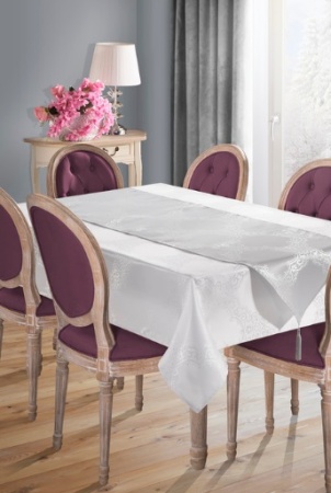 Set ubrusů Sue bílá+stříbrná