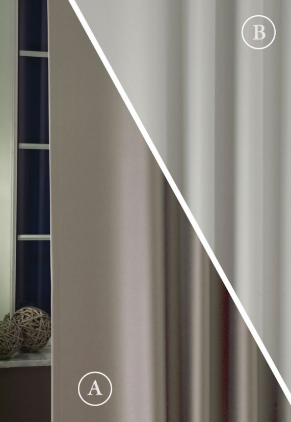 Zatemňovací Dim out Pierot dvoustranný šití na míru - Barva: antracit + středně šedá