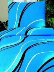 Ložní povlečení bavlna vlnky modrá