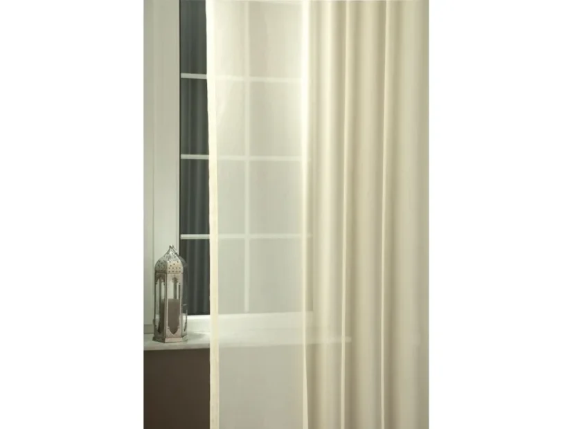 Záclona hladký voál na míru délky do 175cm - Barva: Krémová
