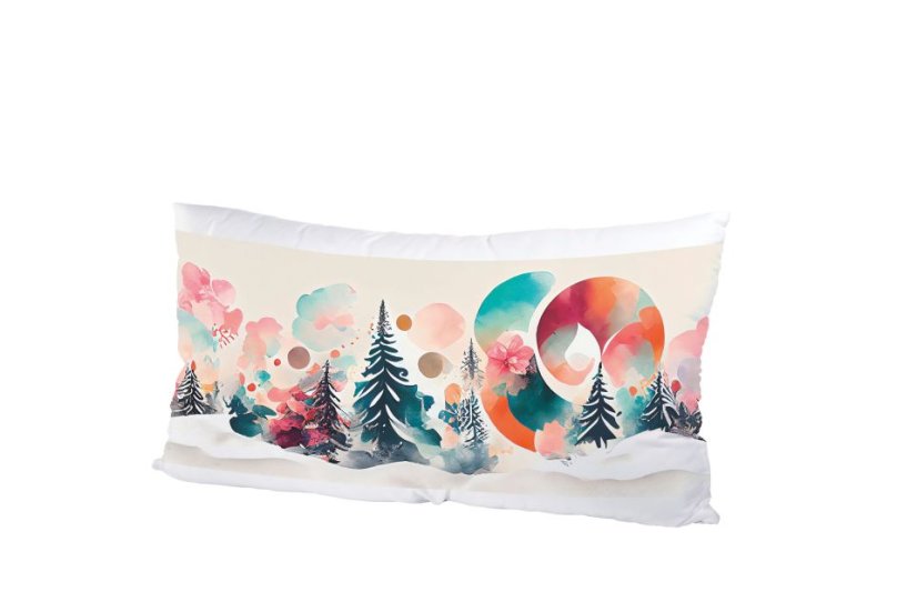 Vánoční polštářek zasnězena krajina